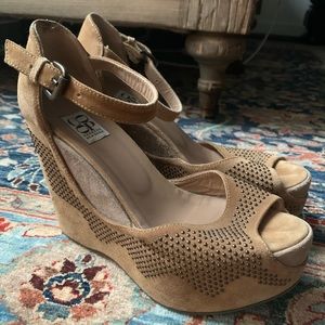 Barney New York Co-op Suede Studded Wedges